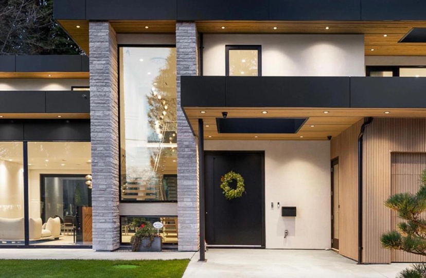 Villa exterior renovation with architectural facade transformation